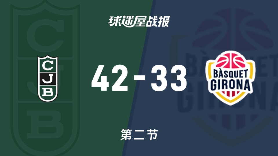 尤文图特vs吉罗纳：次节结束，尤文图特42-33吉罗纳