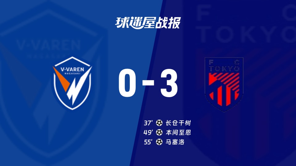 【日职联联赛第4轮】长崎成功丸vsFC东京比赛结果：长崎成功丸(0-3)FC东京比分战报(2026年08月29日)