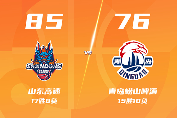 山东85-76力克青岛，克里斯42+13，高诗岩8中1送6助