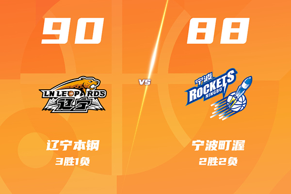 辽宁90-88险胜宁波，威尔斯26分，王岚嵚12+5，付豪两双