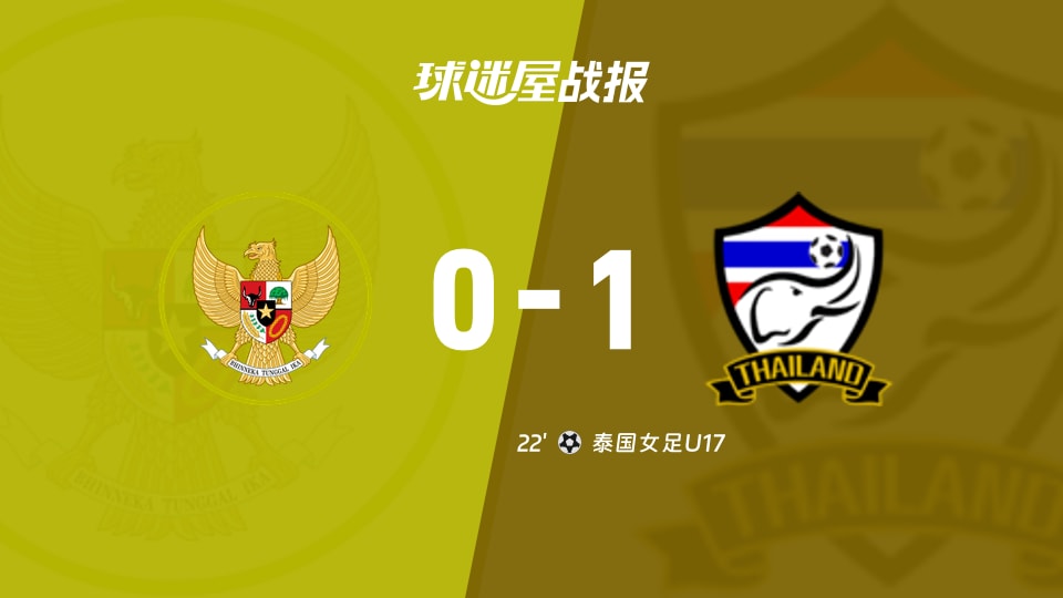 【国际友谊八月】印尼女足U17vs泰国女足U17比赛结果：印尼女足U17(0-1)泰国女足U17比分战报(2026年08月23日)
