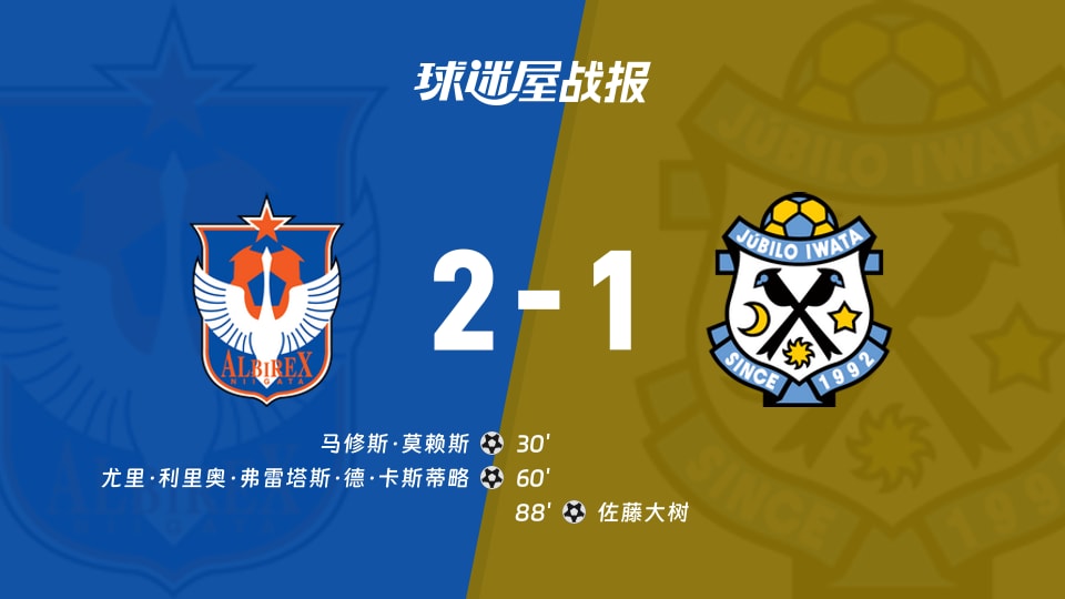 【日职乙联赛第7轮】新潟天鹅vs磐田喜悦比赛结果:新潟天鹅(2-1)磐田喜悦比分战报(2026年09月19日)