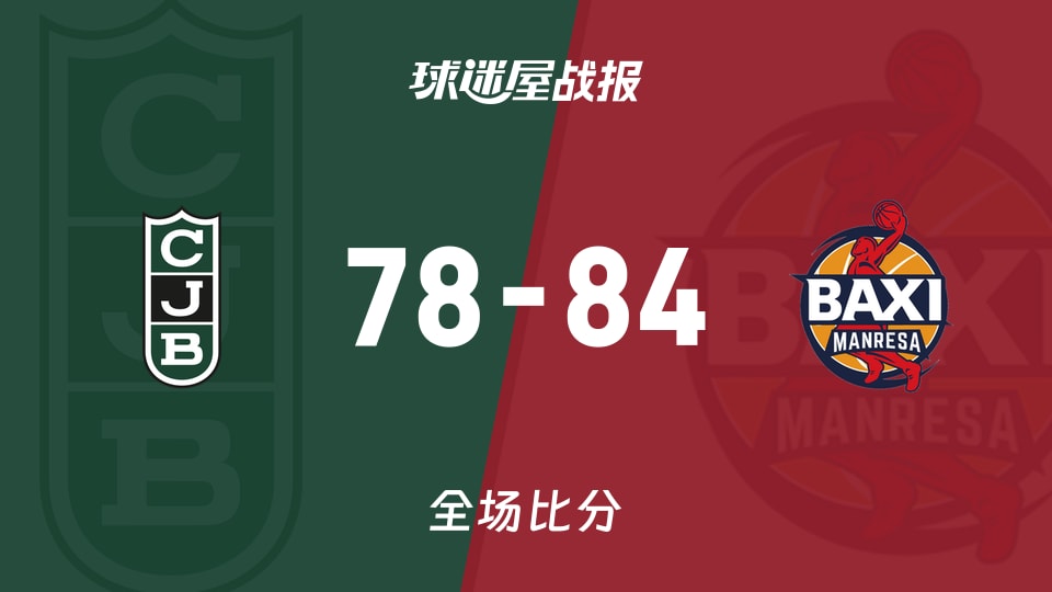 俱乐部友谊赛常规赛：曼雷萨以84-78战胜尤文图特