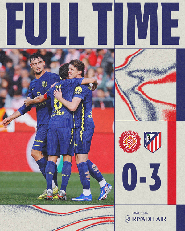 西甲-马竞3-0赫罗纳 科克世界波 加拉格尔、格列兹曼破门