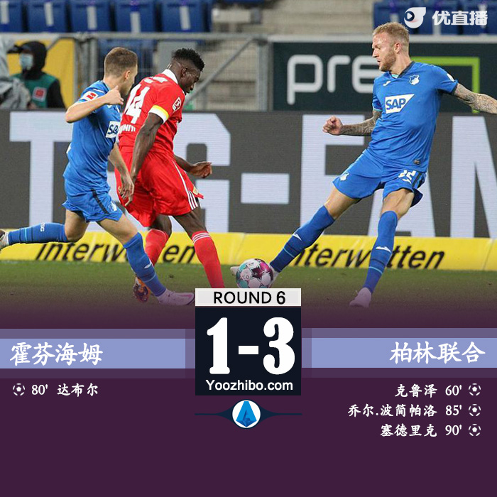 柏林联客场3-1霍芬海姆