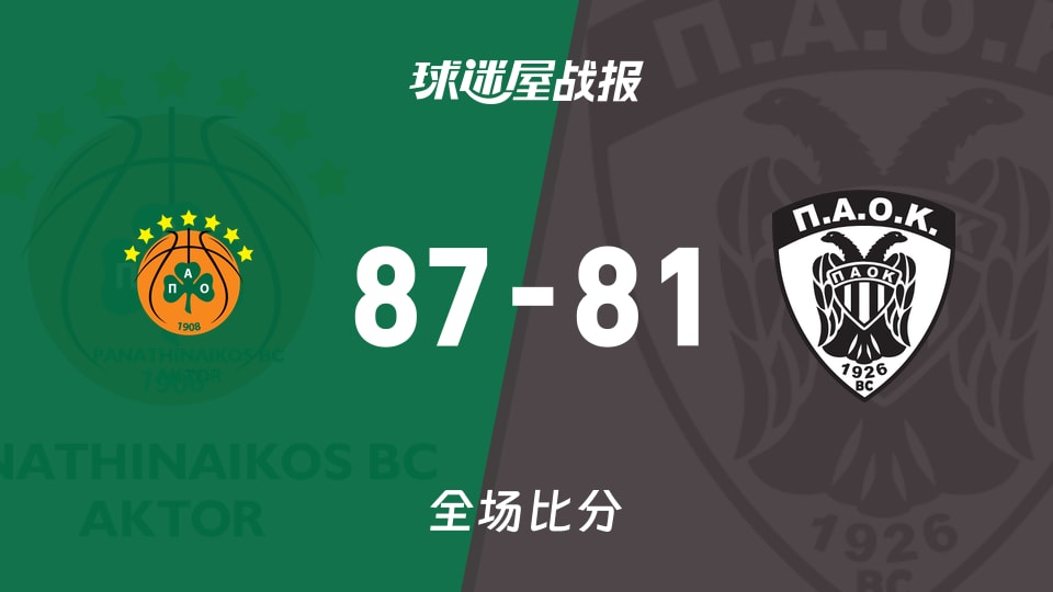 俱乐部友谊赛帕纳辛纳科斯vs泛塞萨洛尼基人战报：87-81，