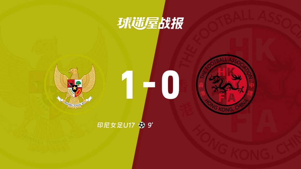【国际友谊八月】印尼女足U17vs中国香港女足U17比赛结果：印尼女足U17(1-0)中国香港女足U17比分战报(2026年08月18日)