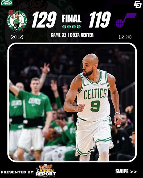 12月31日 NBA常规赛 凯尔特人vs爵士 全场录像及集锦