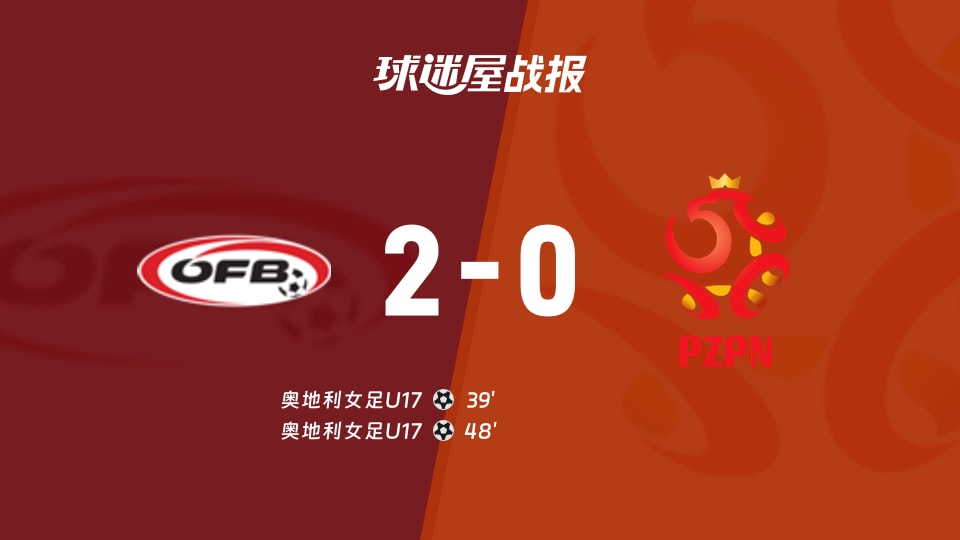 【国际友谊九月】奥地利女足U17vs波兰女足U17比赛结果：奥地利女足U17(2-0)波兰女足U17比分战报(2026年09月15日)