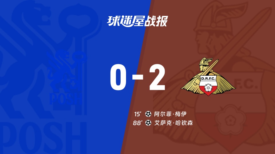 【英甲联赛第7轮】彼得堡联vs唐卡斯特比赛结果：彼得堡联(0-2)唐卡斯特比分战报(2026年09月19日)