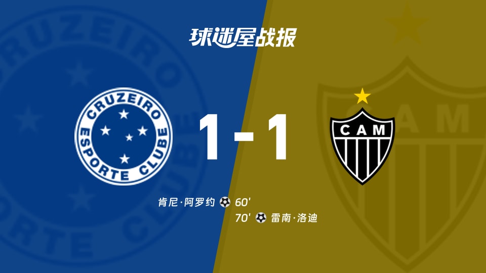 【巴西杯1/4决赛】克鲁塞罗vs米内罗竞技比赛结果:克鲁塞罗(1-1)米内罗竞技比分战报(2026年08月26日)
