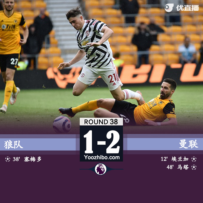 曼联2-1狼队 马塔点射伊兰加英超首球