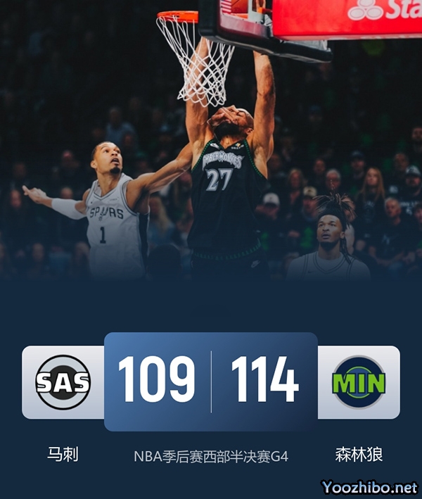 森林狼逼平马刺大比分追至2-2平 爱德华兹36分 里德15+9 哈珀24分
