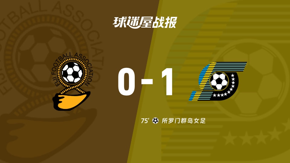 【国际友谊九月】斐济女足vs所罗门群岛女足比赛结果：斐济女足(0-1)所罗门群岛女足比分战报(2026年09月23日)