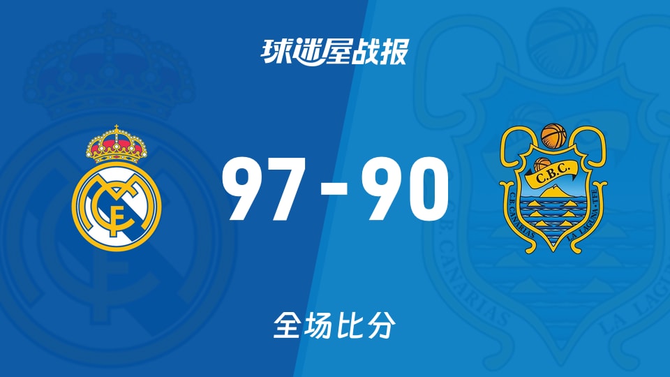 俱乐部友谊赛常规赛：皇家马德里以97-90战胜特内里费，