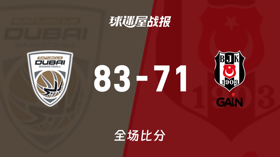 俱乐部友谊赛常规赛：迪拜以83-71战胜贝西克塔斯