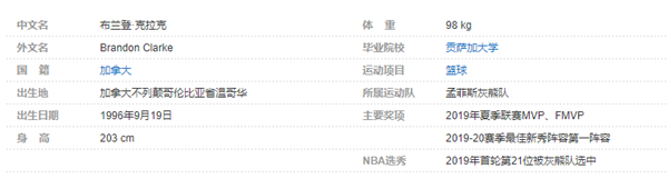 布兰登-克拉克个人详细资料简介