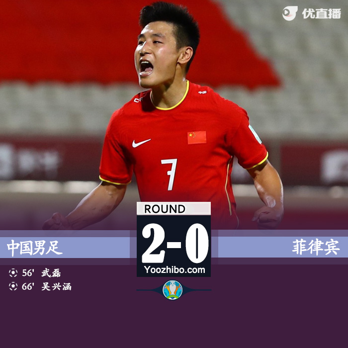 国足2-0菲律宾  武磊造点+破门吴兴涵建功