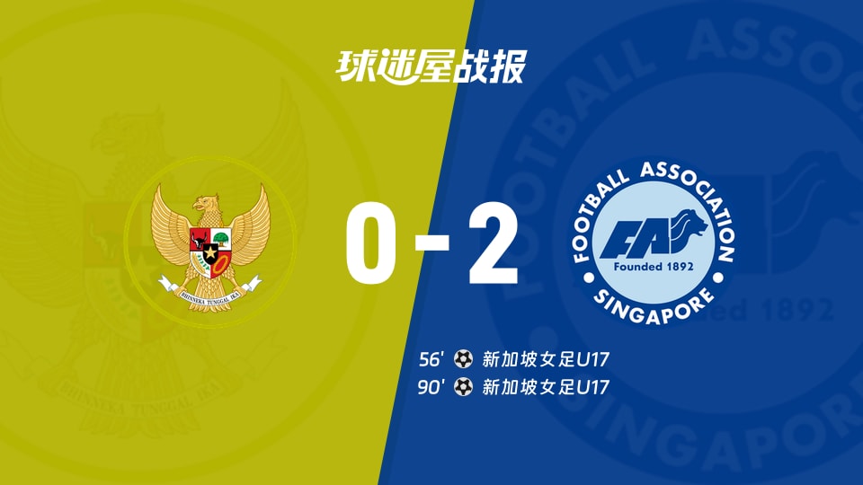【国际友谊八月】印尼女足U16vs新加坡女足U17比赛结果：印尼女足U16(0-2)新加坡女足U17比分战报(2026年08月17日)