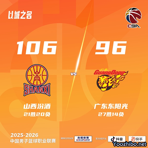 山西击退广东 迪亚洛21+9+5 贾明儒17 奎因30+6+9 麦考尔22分