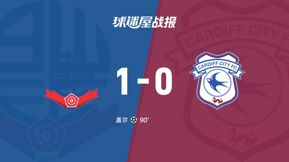 【英冠联赛第7轮】博尔顿vs卡迪夫城比赛结果:博尔顿(1-0)卡迪夫城比分战报(2026年09月12日)